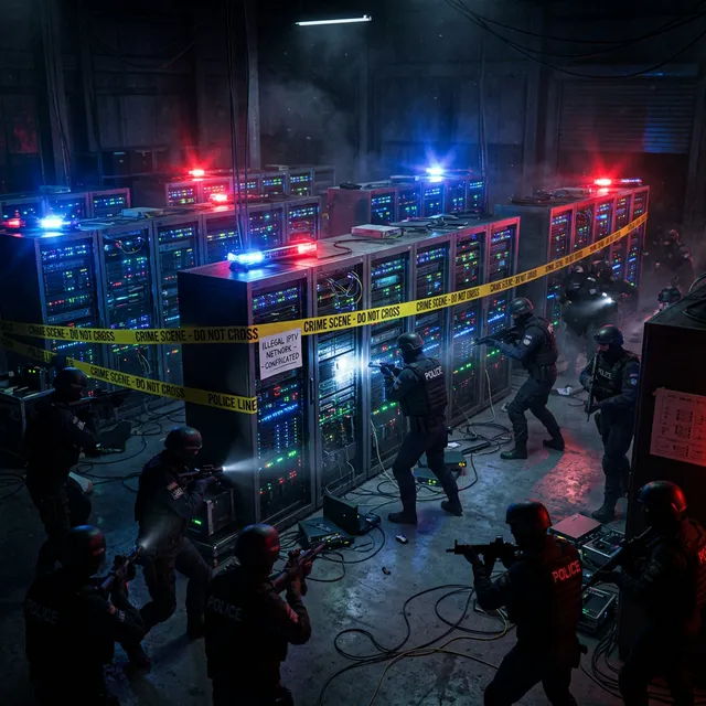 Rede IPTV pirata desmantelada — servidores e equipamento apreendido