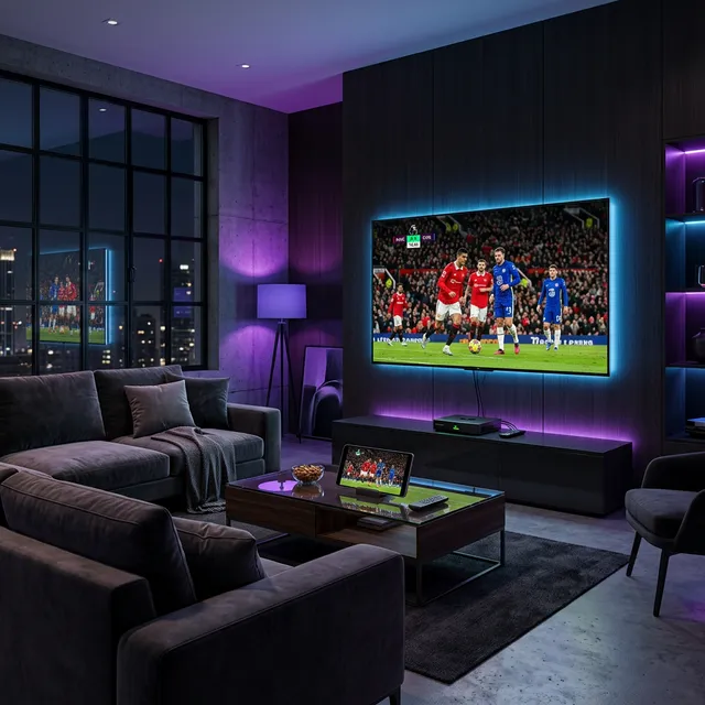 IPTV Portugal multi-dispositivo - Smart TV, box Android, smartphone e laptop a transmitir canais ao vivo